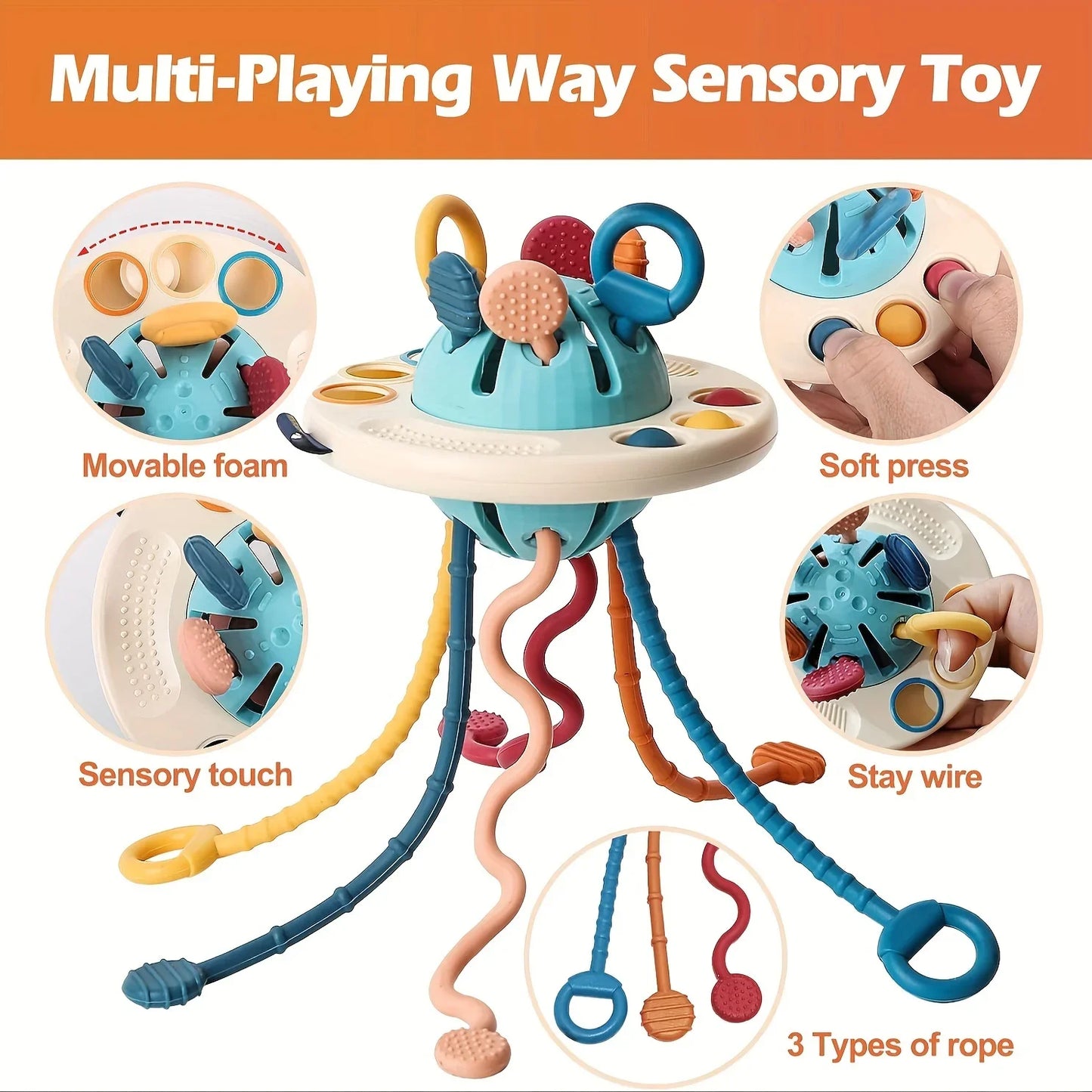 Sprout & Peg Grade Silicone Pull String Toy