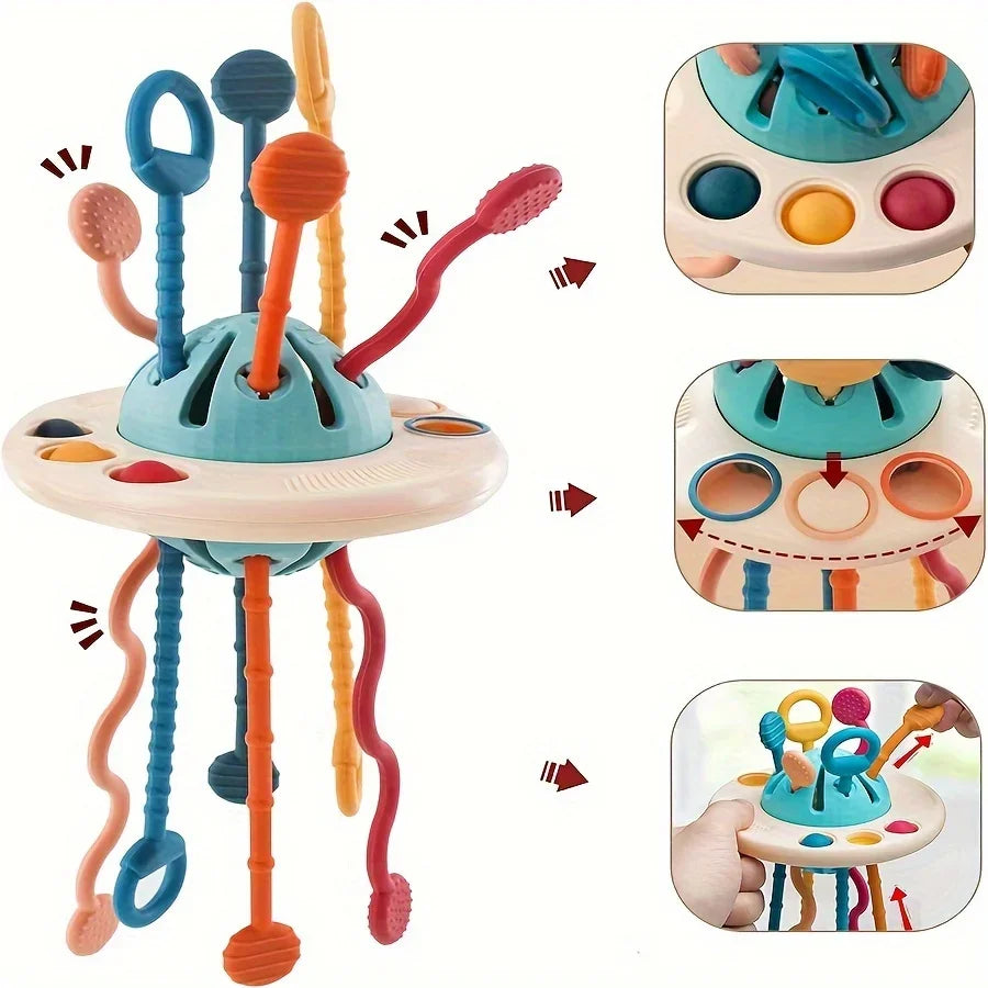 Sprout & Peg Grade Silicone Pull String Toy