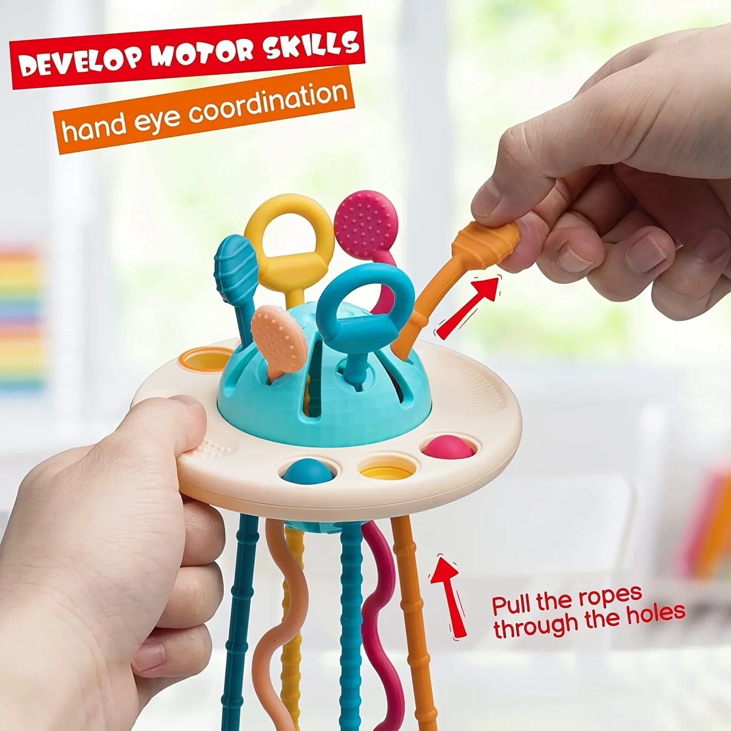 Sprout & Peg Grade Silicone Pull String Toy